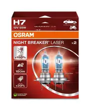 OSRAM H7 Night Breaker Laser Light Bulbs 12V 55W PX26d - by pair, white