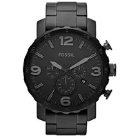 在飛比找PChome24h購物優惠-【FOSSIL】NATE三眼計時腕錶-黑50mm(JR140