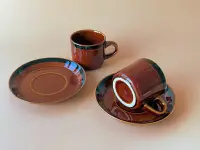 在飛比找Yahoo!奇摩拍賣優惠-Vintage 日本製HOYA北歐風咖啡杯 焦糖色咖啡杯
