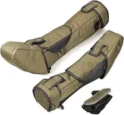 HD Spotting Scope Soft Case Spotting Scope Case Stay-On Cases with Quick Release Shoulder Strap Ever-Ready Case for Spotting Scope Telescope Travel Bag,100mm,Green