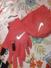 Nike Dri Fit Running Beanie Hat & Glove Set Men's L/XL Adobe/Silver