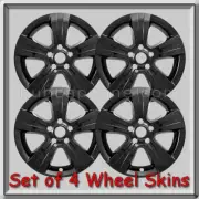 Black 17" Jeep Compass Wheel Skins Hubcaps 2015-2016 Black Wheel Covers