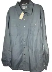 Duluth Trading Jacket Mens Xlt Blue Fire Hose Flannel Lined Snap Front 92322