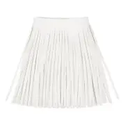 2 Yards 8 Inch Faux PU Leather Fringe Trim Tassel Fringe for Sewing, Beige