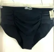 New Women's Plus Size 4X 28-30W Terra & Sky Black High Waist Bikini Bottoms