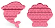 Fidget Silicone Sensory Toy Pink Shapes Multi-Pack (Dolphin and Shell)