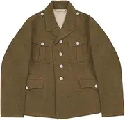 militaryharbor WW2 WWII German Elite Wehrmannschaften Brown Wool Tunic Feldbluse I, Brown, 44R/XL