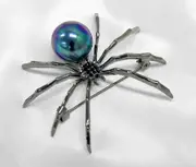 Black Spider Pin Badge Large Brooch Accessories Gothic Pin
