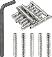 uxcell 5/16-18x2 Internal Hex Socket Set Grub Screws, 10 Pcs 304 Stainless Steel Cup Point Set Screw with Hex Key Wrench for Door Handles Bathroom Fixtures