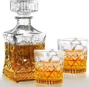 Whiskey Decanter Men Glass Liquor Decanter Set 2 Whiskey Glasses Decanter Scotch