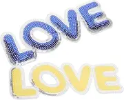 CORHAD Sew on Letters 2pcs Large Letter Patches Sequin Rim for Jeans Bags Clothes Books Decorative Easy to Store