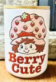 Strawberry Shortcake Ceramic Jar with Wood Lid