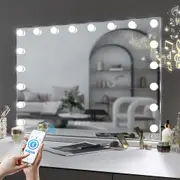 Mounted Large Bluetooth Hollywood Vanity Makeup Mirror with Lights - Wall-Mounted