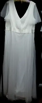 Ever Pretty White/Ivory Chiffon Wedding Dress A Line Floor Length Size 20 W2