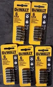 (5-pk) DEWALT DWA1SEC6 6pc. Security Bit Set (Tamper-proof Torx and hex bits)