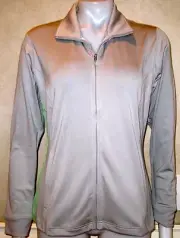 NEW ADIDAS GOLF STRETCH TRACK TOP JACKET WOMENS MEDIUM M MED CLIMALITE GRAY