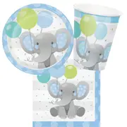 Enchanting Elephant Blue 8 Guest Tableware Party Pack!