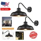 Classic Black 2-Pack Gooseneck Barn Lights - 17.25” Waterproof Exterior