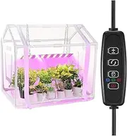 23.6 x15.7 x19.6in Mini Greenhouse Kit with Grow Light, 15W Plant Light with Automatic Timer, Indoor Plant for Adjustable Brightness Indoor Greenhouse