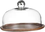 B Baosity Cake Stand with Dome Cake Display Server Tray Cake Tray Serving Platter Cake Holder Round for Cream Muffins Wedding Cheese, 23cm lid