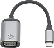 USB C to VGA Adapter Aluminum Alloy PVC 1080P Type‑C Male to VGA Adapter Short Cable Connector, Support Hot Plug, Support for Windows/OS X Systems