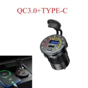 Car QC 3.0＋PD TYPE-C USB Charger LED Voltage Meter Phone Charger For Truck Boat (for: Honda Civic)