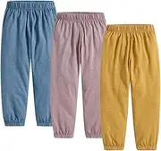 [WATOCHE] Toddler Boy 3 Pack Long Bloomers Baby Soft Cotton Basic Sweatpants Kids Summer Fall Solid Casual Jogger Pants