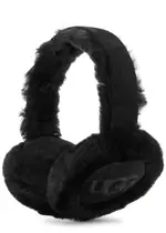 Ugg Shearling Trimmed Suede Earmuffs, Hats, Black, Shearling Trims One Size