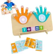 Math Manipulatives Learning Board - Double-Sided Wooden Numbers Counting Toy | Exercise Hand-Eye Coordination Home School Activity for Early Learning