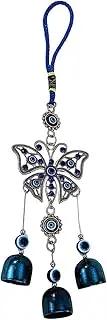 Blue Evil Eye Wall Decor, Hanging Windcatcher Charm, Protective Amulet Chimes, Outdoor Spiritual Ornament, Glass Eye Mobile Blessing, For Home Balcony Patio Garden