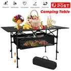 47.3" Camping Table Roll Up Folding Portable Aluminium Outdoor BBQ Desk Picnic