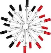 10 Pcs Red and Black Alligator Clips, Electrical Battery Crocodile Clamp Alligator Clips with Screw, Terminal Test Clamps Small Metal Electrical Clamps for Car Electrical testing Battery connect