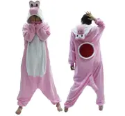 Kids Pink Yoshi Onesie Super Mario Bros Costume Pyjamas Party Book Week