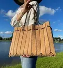 Cork Shoulder Bag Tote women handbags purse geometric Eco friendly gift vegan