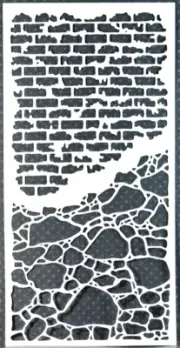 Bricks Oil & Water Pattern Distressed Stencil 5" x 8"