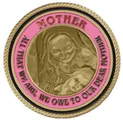 Mother's Gaze Medallion for Box Cremation Urn/Flag Case - 2 Inch Diameter