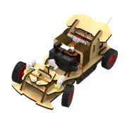 Wooden Remote Control 4WD Car Assembly Kits DIY Stem Education Student 's Science Experiment Tools Kids