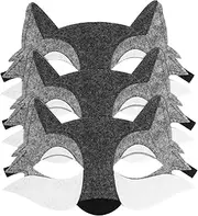 jojofuny Kids Wolf Moving Jaw 3pcs Animal Costume Mask Wolf Nose Wolf Party Supplies Animal Masks for Adults Wolf Party Masks Cosplay Mask Masquerade Mask Face Half Lovers Hairy Grey