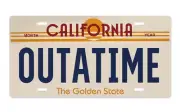 Back to the Future OUTATIME Metal Number Plate (Reproduction) - Free Post