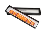 Press On Nail Tips Artificial Fake Self Adhesive Glitter Orange Glossy 20 pcs