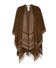 Jacquard cape One size Brown