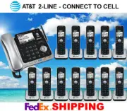 AT&T TL86109 2-LINE DECT 6.0 PHONE SYSTEM - BLUETOOTH - 12 CORDLESS - BRAND NEW