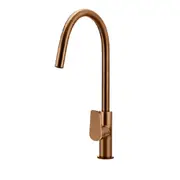 Meir Round Piccola Pull Out Kitchen Mixer Tap - Paddle Handle Lustre Bronze MK17PD-PVDBZ