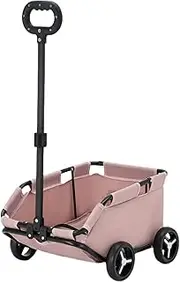 Foldable Dog Stroller | Rolling Cat Carrier | Lightweight Dog Carrier | Travel Friendly Dog Stroller with 4 Wheels, Pet Stroller for Walking and Playing, Cat Trolley for Travelling