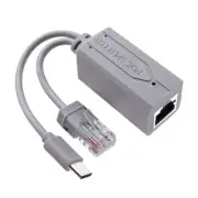 USB C PoE Splitter Converts 48V To 5V2.4A with RJ45 Port Type C Port 10/100Mbps