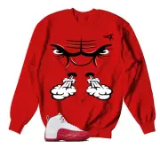 Sweaters To Match Retro 12 Cherry AJ12 Sneakers - Raging Face Sweatshirt