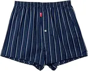 BVD GR275 Men's Trunks, Checked, Striped, Open Front, 100% Cotton, Loose Design