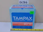VINTAGE 1984 NOS TAMPAX 40 SUPER PLUS TAMPONS SEALED BOX MOVIE PROP 1980'S