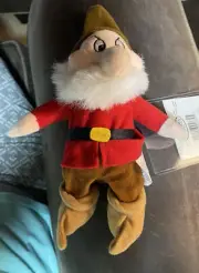 DISNEY SNOW WHITE & THE SEVEN DWARFS GRUMPY BEAN BAG PLUSH NEW W/TAGS