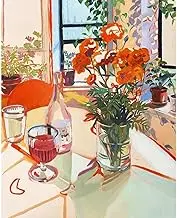 Abstract Flowers in Vase Paint by Number Kits for Adults Beginner,Colorful Flowers Adults Paint by Numbers Kits on Canvas, Oil Painting with Brushes and Acrylic Pigment for Wall Decor 16 x 20 inch